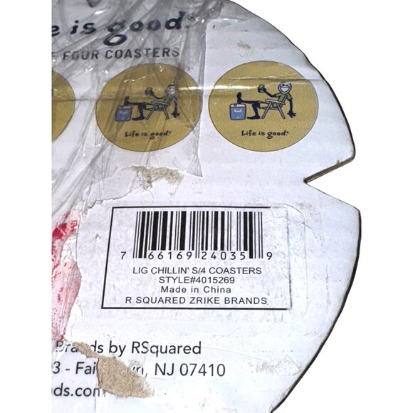 Life Is Good Cork-Backed Drink Coasters - Picture 11 of 11